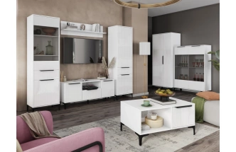 Шкаф двухстворчатый Иадама, белый / белый глянец