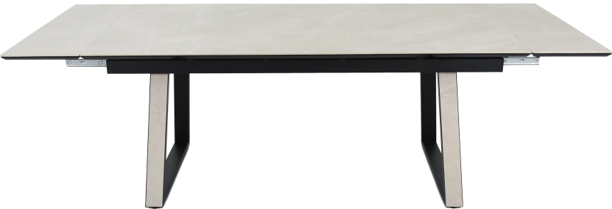 Кухонный обеденный стол Monaco, раздвижной 180, айвори Quadro Bayona ivory natural, каркас черный