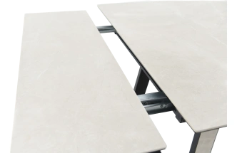 Кухонный обеденный стол Monaco, раздвижной 180, айвори Quadro Bayona ivory natural, каркас черный