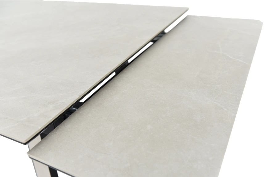 Кухонный обеденный стол Monaco, раздвижной 180, айвори Quadro Bayona ivory natural, каркас черный