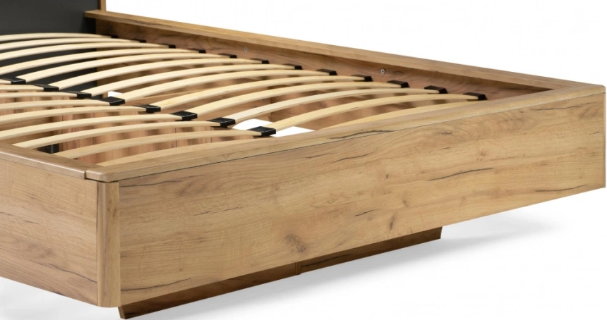 Двуспальная кровать Клауд, 160x200, парящая, дуб крафт золотой / антрацит