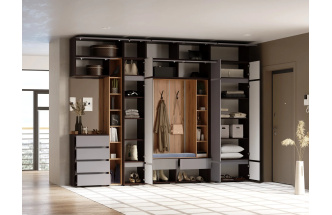 Шкаф навесной Роут 3, венге / графит софт