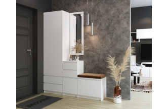 Шкаф одностворчатый Мадера , распашной для одежды, белый