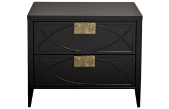 Тумба прикроватная 151SV-00008, с ящиками, черная