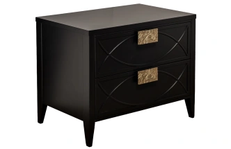 Тумба прикроватная 151SV-00008, с ящиками, черная