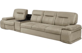 Диван модульный Арт-18, ткань Софа 04, декор Венге Аруба, бар слева 