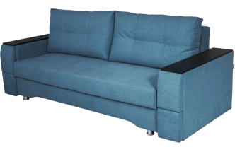 Диван прямой Атлант 2, ткань Tesla biruza, декор Венге