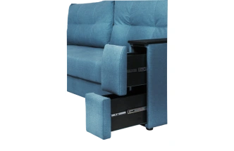 Диван прямой Атлант 2, ткань Tesla biruza, декор Венге