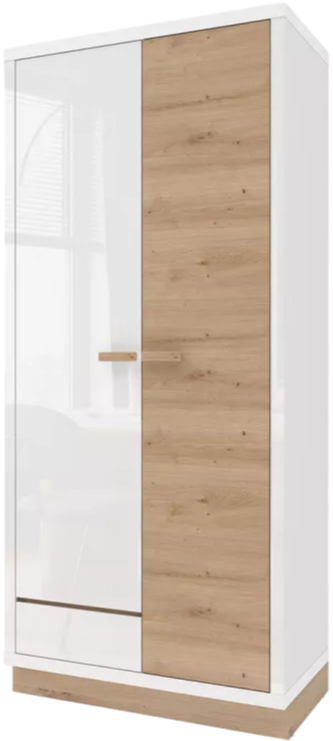 Шкаф распашной Балтимор, двухдверный, Белый/Дуб дикий