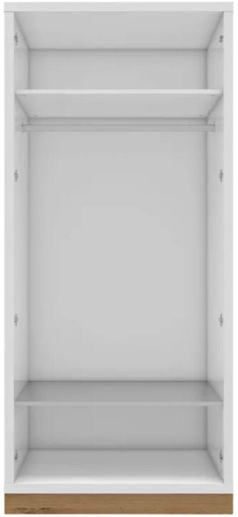 Шкаф распашной Балтимор, двухдверный, Белый/Дуб дикий