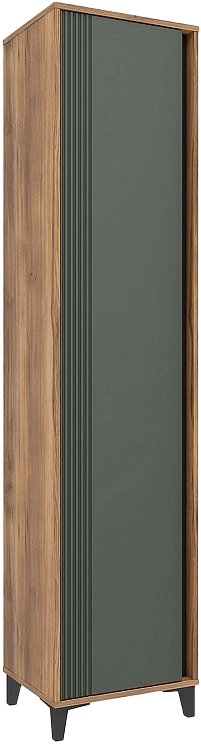 Шкаф пенал Богемия, однодверный, Дуб барокко / Зелёный