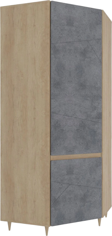 Шкаф угловой Киото, Дуб небраска / Бетон тёмный