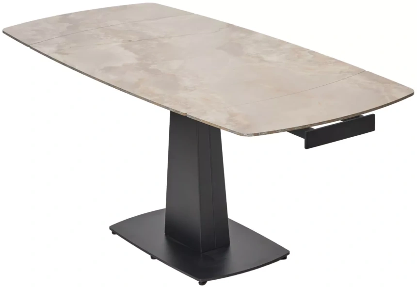 Кухонный раздвижной стол Balde 120, Gloss Amber Jade Solid Ceramic, Black