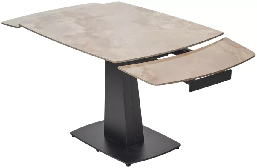 Кухонный раздвижной стол Balde 120, Gloss Amber Jade Solid Ceramic, Black