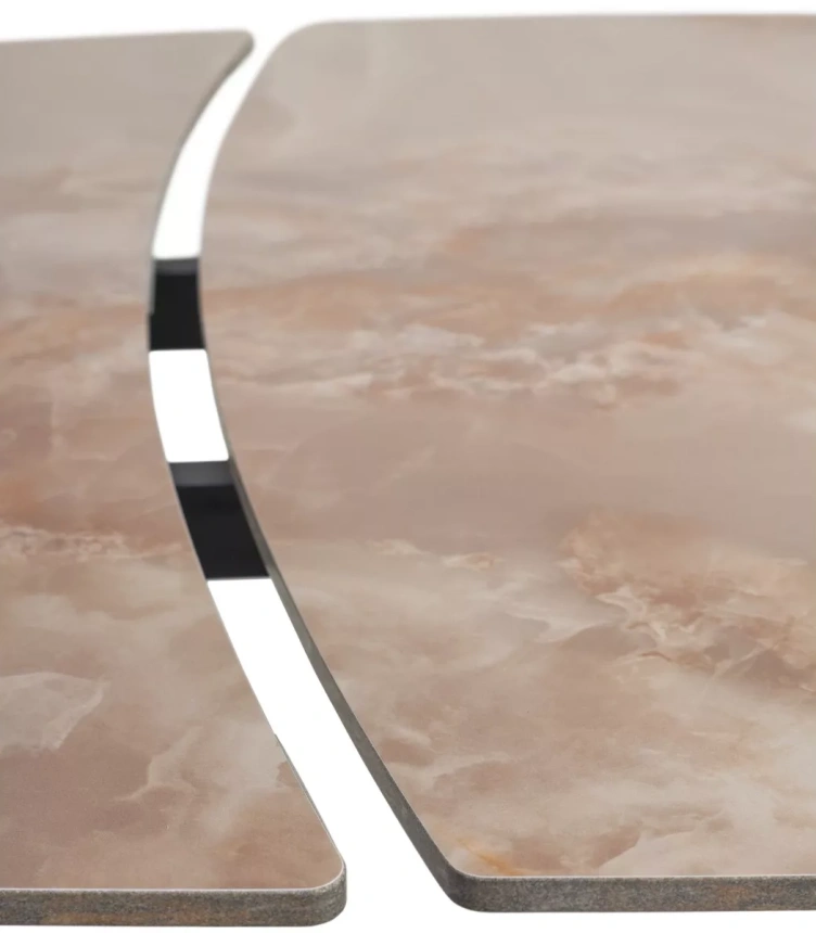 Кухонный раздвижной стол Balde 120, Gloss Amber Jade Solid Ceramic, Black