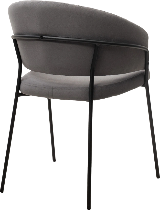 Стул Just, мягкий, цвет Velutto 32 антрацитовый, велюр, черный каркас