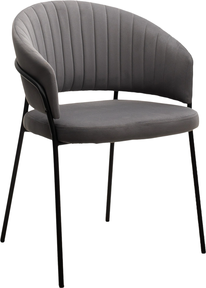 Стул Just, мягкий, цвет Velutto 32 антрацитовый, велюр, черный каркас