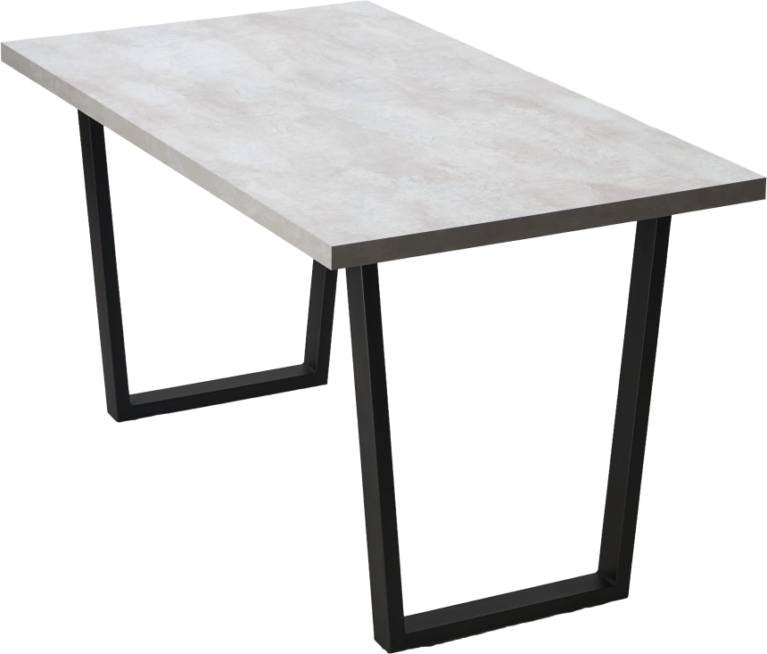 Кухонный стол раздвижной Ливстен 140, Цемент, Черный