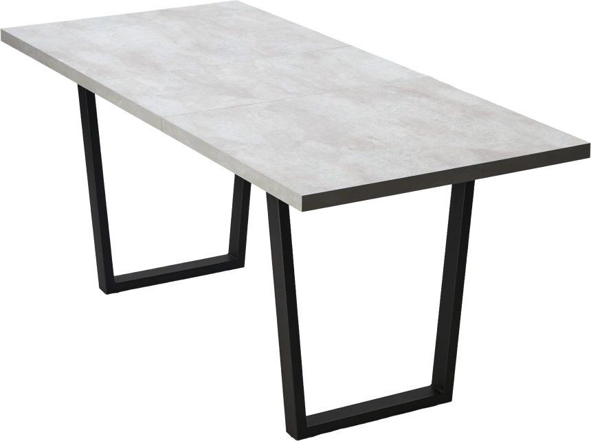 Кухонный стол раздвижной Ливстен 140, Цемент, Черный