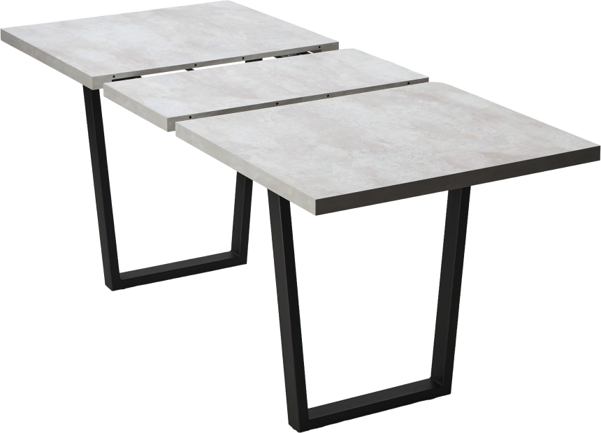 Кухонный стол раздвижной Ливстен 140, Цемент, Черный