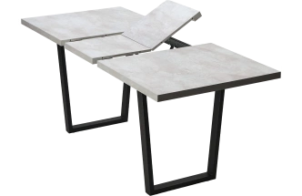 Кухонный стол раздвижной Ливстен 140, Цемент, Черный