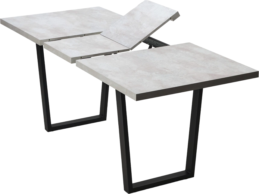 Кухонный стол раздвижной Ливстен 140, Цемент, Черный