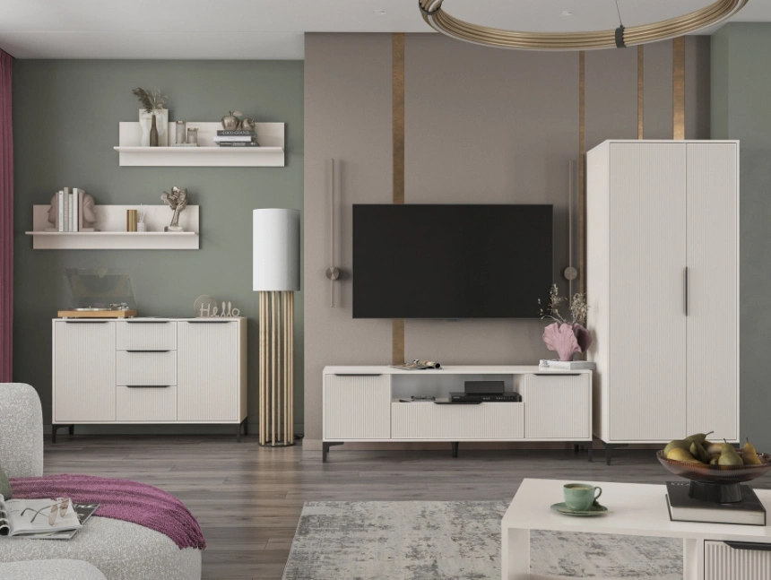 Шкаф двухстворчатый Иадама, кашемир / кашемир