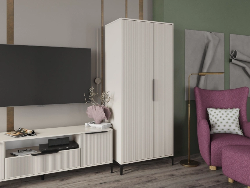 Шкаф двухстворчатый Иадама, кашемир / кашемир