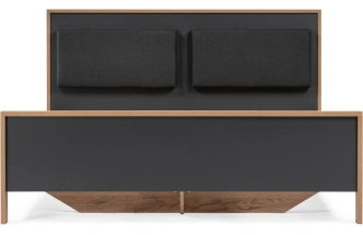 Двуспальная кровать Тхан, 180x200, дуб крафт золотой / антрацит