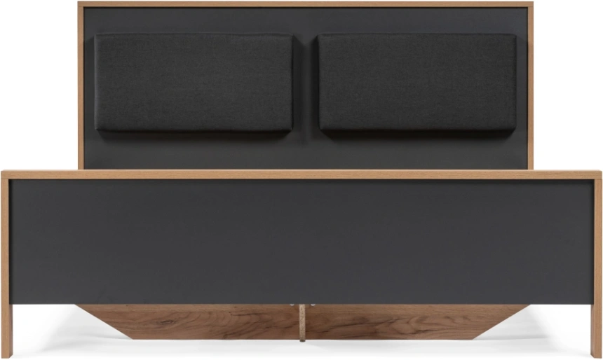 Двуспальная кровать Тхан, 180x200, дуб крафт золотой / антрацит