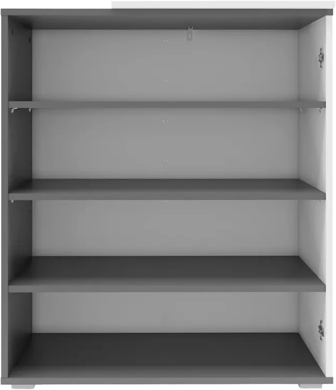 Тумба для обуви Одри, 80x94x33.3, Чёрный графит / Белый