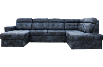 Диван модульный П-образный Мартин, Маборо 15 (синий), Венге, Белая 