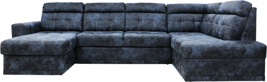 Диван модульный П-образный Мартин, Маборо 15 (синий), Венге, Белая 