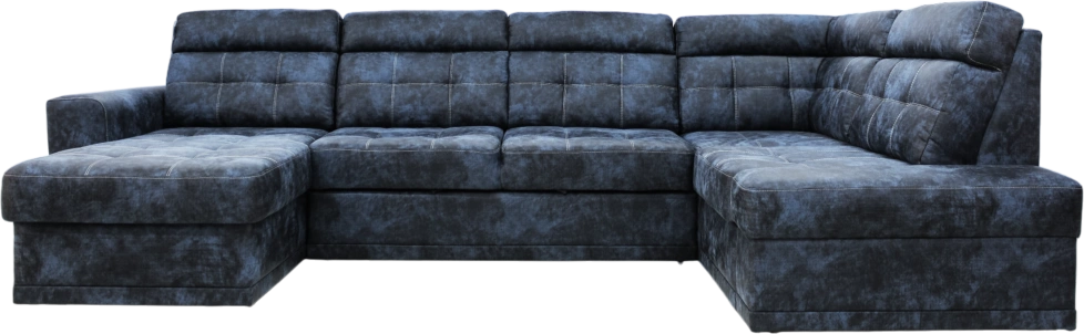 Диван модульный П-образный Мартин, Маборо 15 (синий), Венге, Белая 