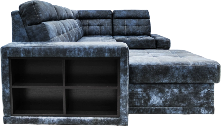 Диван модульный П-образный Мартин, Маборо 15 (синий), Венге, Белая 