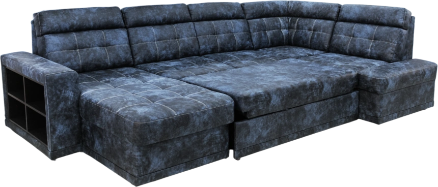 Диван модульный П-образный Мартин, Маборо 15 (синий), Венге, Белая 