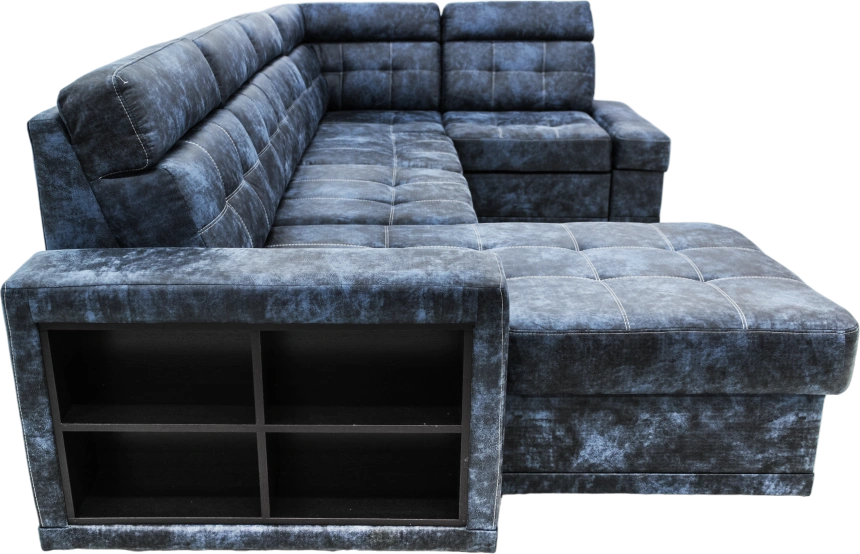 Диван модульный П-образный Мартин, Маборо 15 (синий), Венге, Белая 