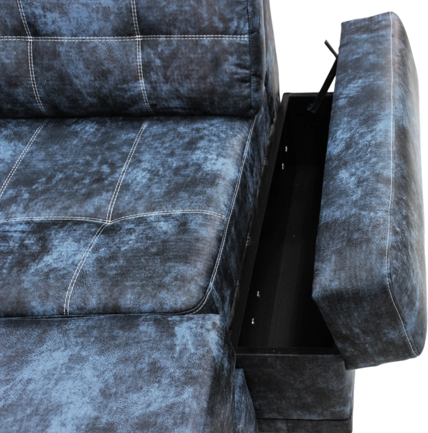 Диван модульный П-образный Мартин, Маборо 15 (синий), Венге, Белая 