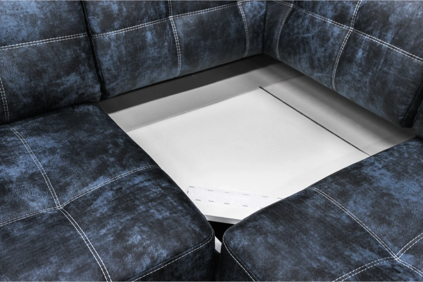 Диван модульный П-образный Мартин, Маборо 15 (синий), Венге, Белая 