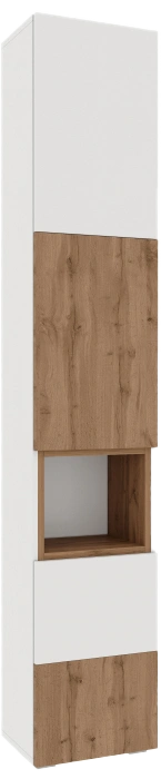 Стеллаж Лонгфорд, белый / дуб вотан