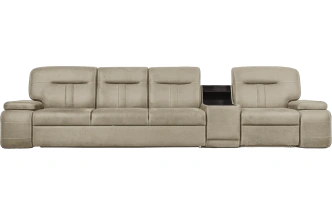 Диван модульный Арт-18, ткань Софа 04, декор Венге Аруба, бар справа 