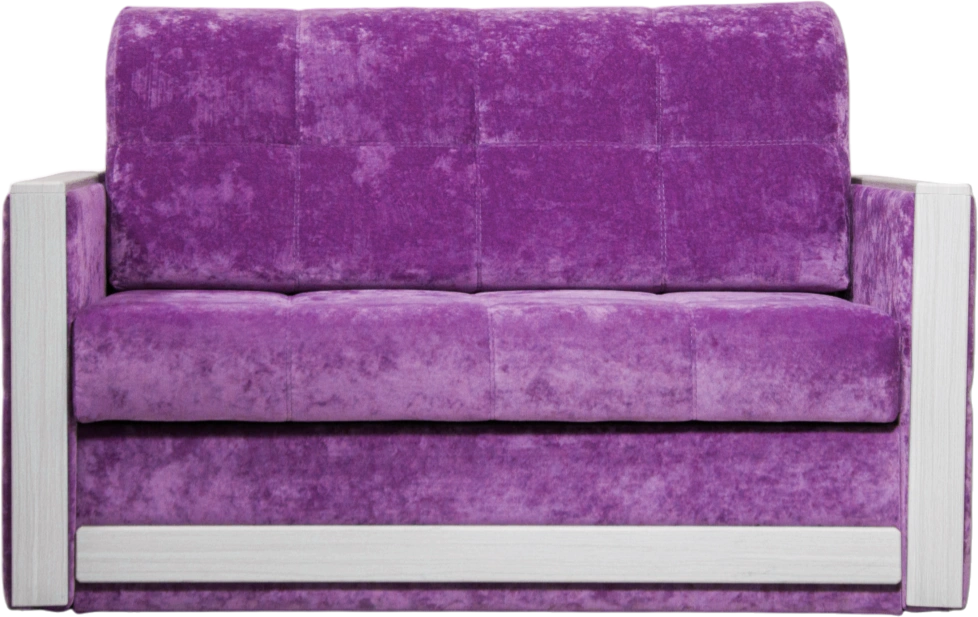 Диван прямой малый Адель 2,ткань Plush purple velvet, декор Рамух белый