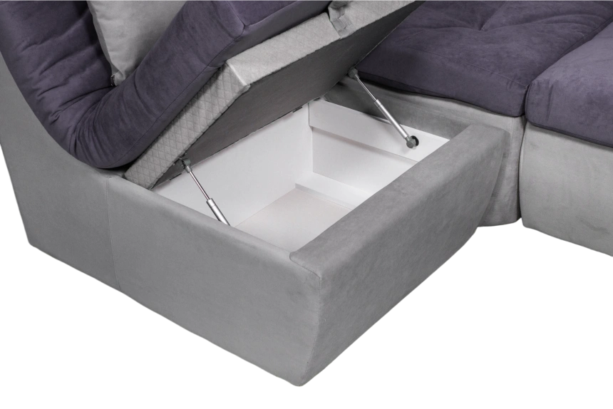 Диван угловой София 2 удлиненный, MONAKO-A 08, MONAKO-A 14, с задней тканью