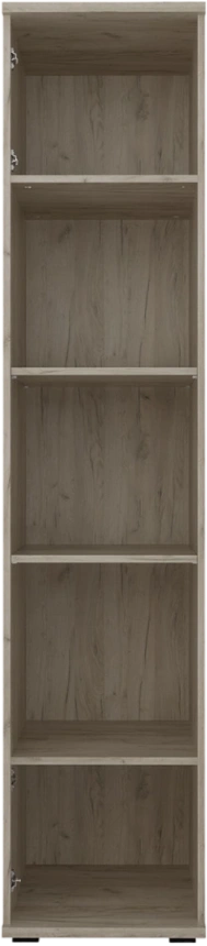 Шкаф пенал Альянс, со стеклом, Дуб крафт / Белый глянец