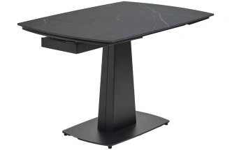 Кухонный раздвижной стол Balde 120, Matt Black Marble Solid Ceramic, Black