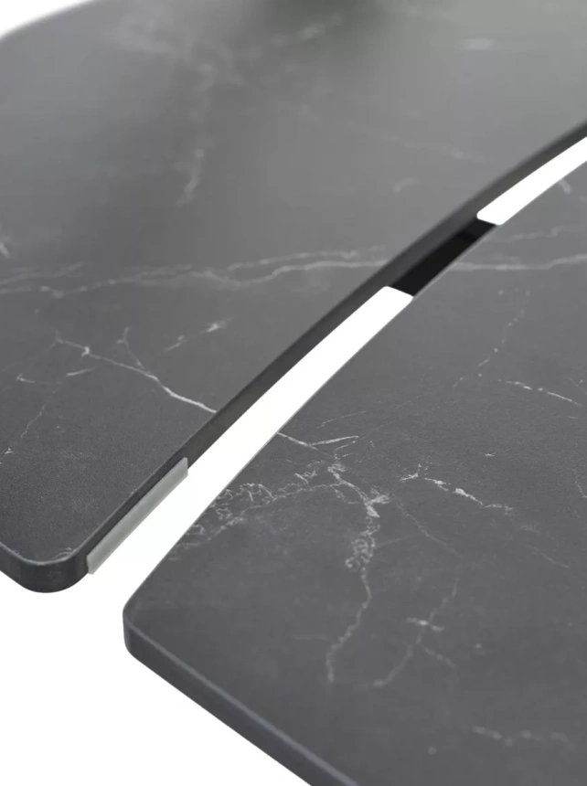 Кухонный раздвижной стол Balde 120, Matt Black Marble Solid Ceramic, Black