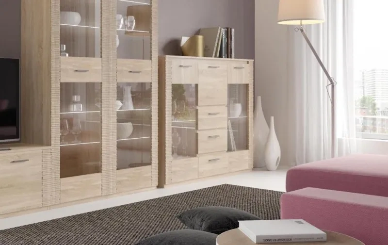 Комод Элана, с баром, дуб сонома