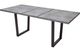 Кухонный стол раздвижной Лофт 138, Бетон Портленд, Черный
