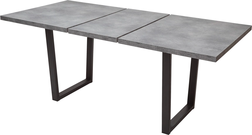 Кухонный стол раздвижной Лофт 138, Бетон Портленд, Черный