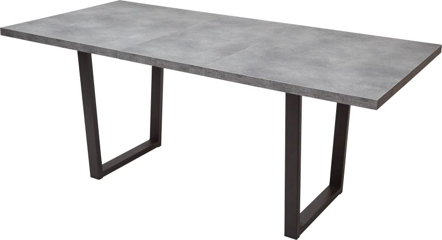 Кухонный стол раздвижной Лофт 138, Бетон Портленд, Черный